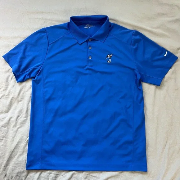 NIKE x DISNEY Golf Polo Tour Performance Men Large Blue Mickey Embroidered Shirt - Picture 2 of 16